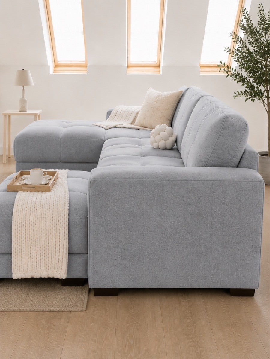 Azzuro Grey U-Shape Corner Sofa