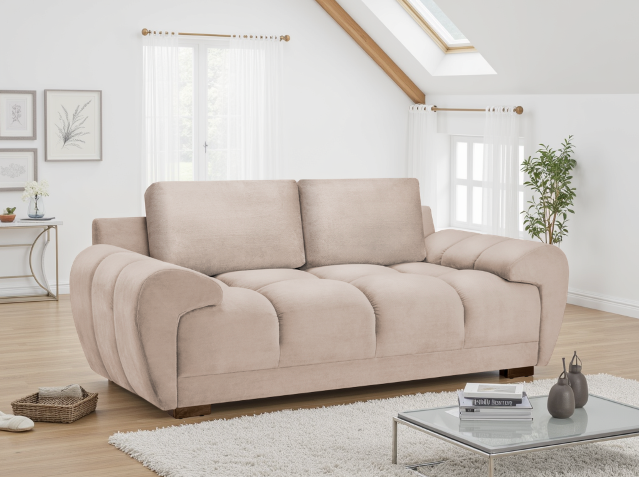 Azzuro Sofa Mocha 2 Seater Sofa