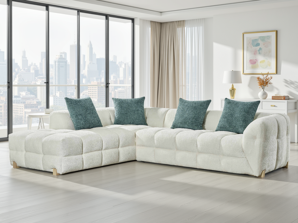 Genoa Beige Left-Hand Corner Sofa