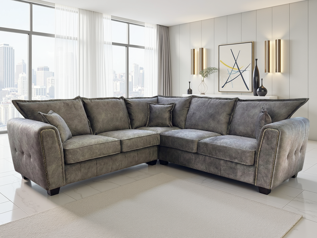 Serena Large Mocha Brown Corner Sofa